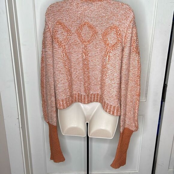 Wooden Ships Paola Buendia Mohair/Wool Cardigan Sweater Orange Sm/Med - Picture 6 of 6